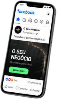 Exemplo de uma publicação de negócio no Facebook apresentada num telemóvel